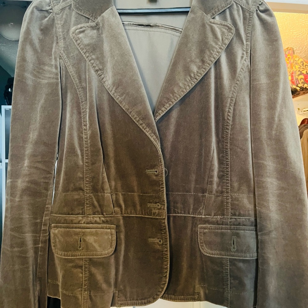 LOFT Taupe Velvet Blazer